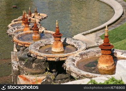 rusty fountain in Palais de Longchamp, Marseilles, France