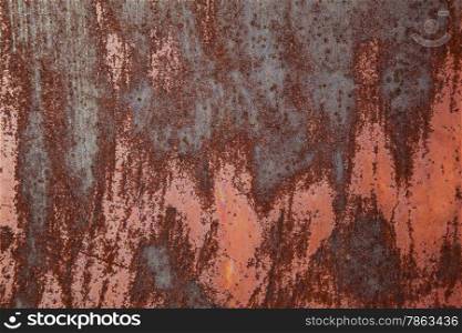 Rusty iron for background with faded brown paint