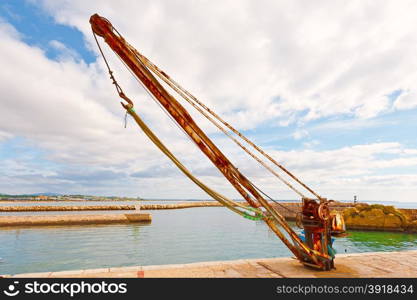Rusty Mechanism for Launching Boats into the Water in a Harbor on the Atlantic Coast of Portugal