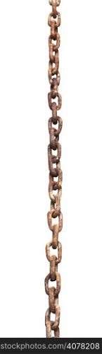 rusty metal chain isolated on white background