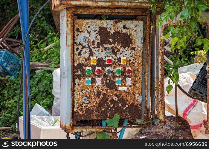 Rusty,old electronics on Koh Larn in Thailand