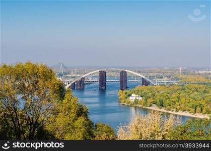 Rusty unfinished bridge in Kiev, Ukraine