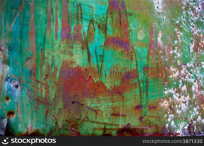 Rusty vintage colored grunge iron textured background. Colored grunge iron background