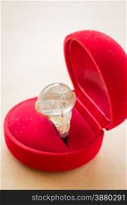 Rutile guartz classic jewellery ring, stock photo