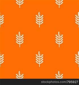 Rye spica pattern repeat seamless in orange color for any design. Vector geometric illustration. Rye spica pattern seamless