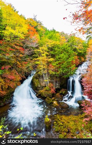 Ryuzu Falls in autumn season at Nikko national park, Nikko, Japan.