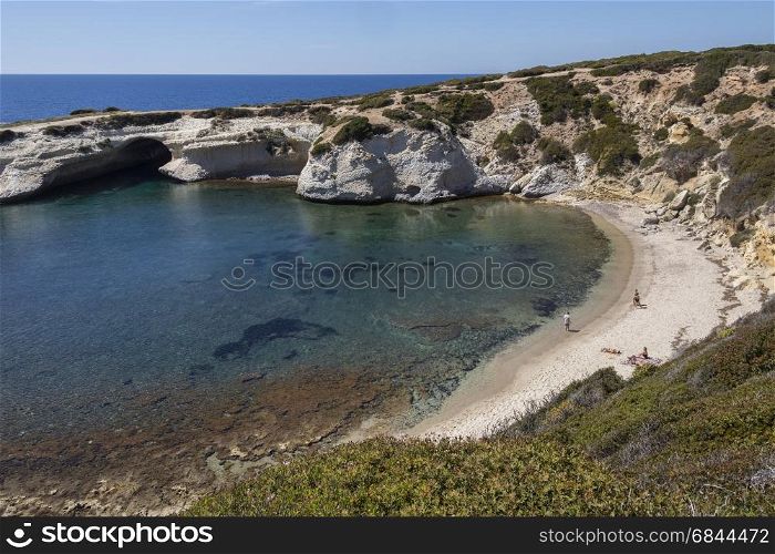 S'Archittu is a small coastal town near Oristano on the west coast of Sardinia, Italy. The town takes its name from the nearby natural arch (S'Archittu or little arch).