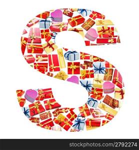 S Letter - Alphabet made of giftboxes