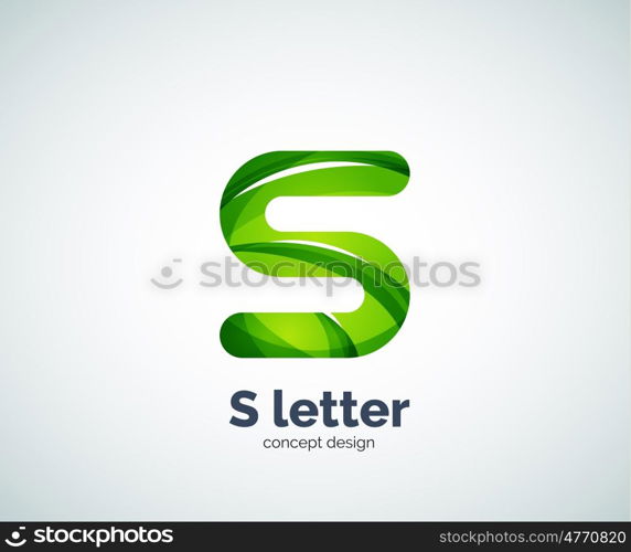 S letter business logo, modern abstract geometric elegant design. Created with waves