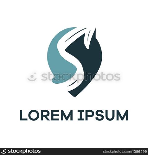 S letter logo design. Letter s in location pin shape vector illustration.
