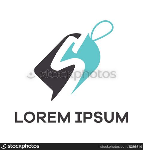 S letter logo design. Letter s in sale/discount tag vector illustration.