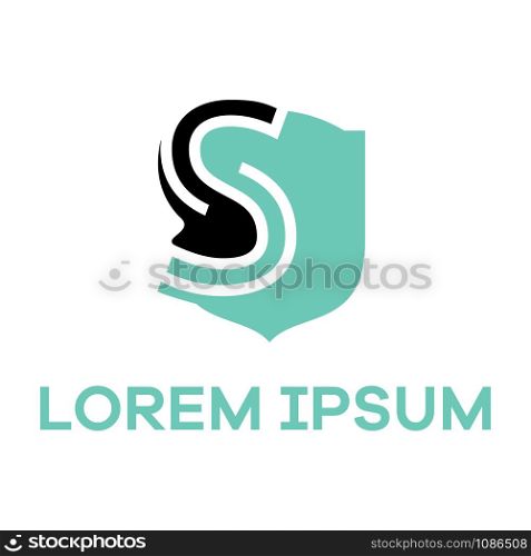 S letter logo design. Letter s in shield vector illustration. safety and security icon