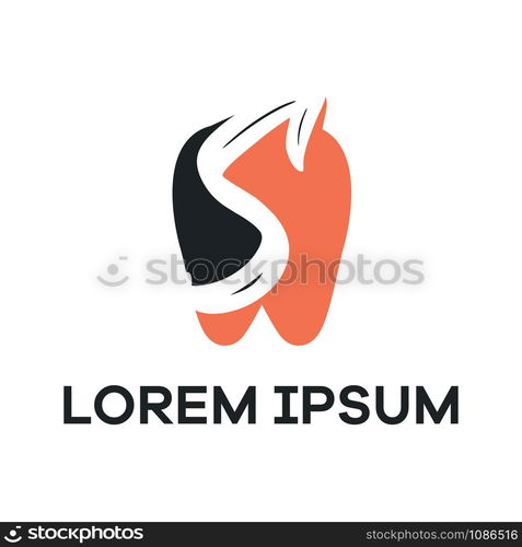 S letter logo design. Letter s in tooth shape vector illustration.