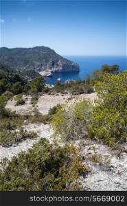 S&rsquo;Aguila bay cove on Mediterranean island of Ibiza