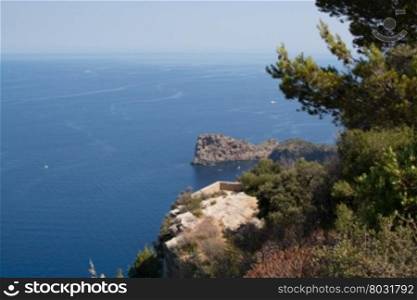 Sa Foradada rock formation in western Mallorca, Balearic islands, Spain in July.
