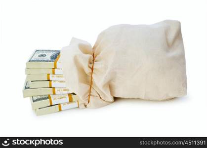 Sack of money isolated on the white