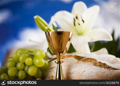 Sacrament of communion, Eucharist symbol . Eucharist, sacrament of communion background
