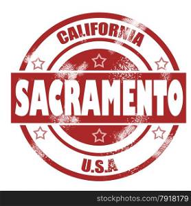 Sacramento Stamp image with hi-res rendered artwork that could be used for any graphic design.. Sacramento Stamp