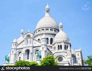 Sacre Coeur Cathedral on Montmartre , Paris, France.