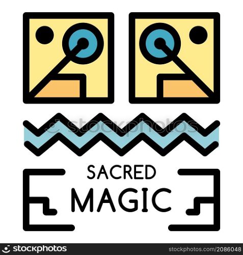 Sacred magic icon. Outline sacred magic vector icon color flat isolated. Sacred magic icon color outline vector