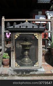 Sacred vase in the yard of Rudvsrna Mahavihar in Patan, Nepal