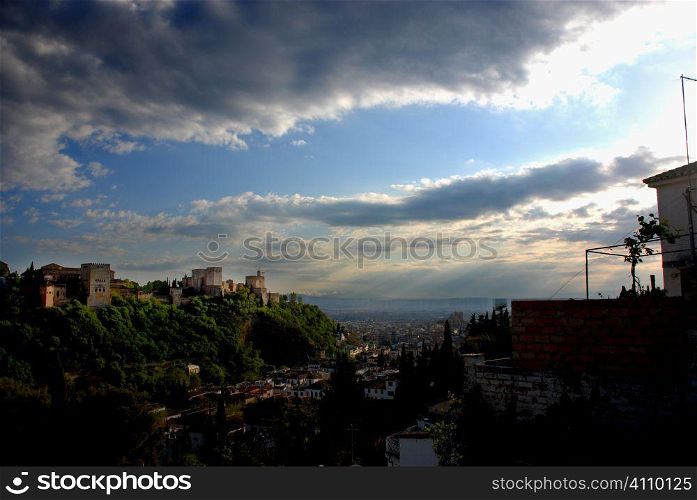 Sacromonte with a view of the Alhambra, Granada, Andalusia, Spain