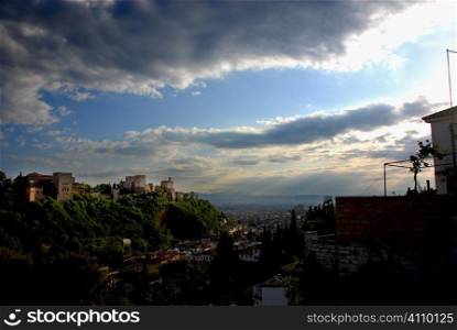 Sacromonte with a view of the Alhambra, Granada, Andalusia, Spain