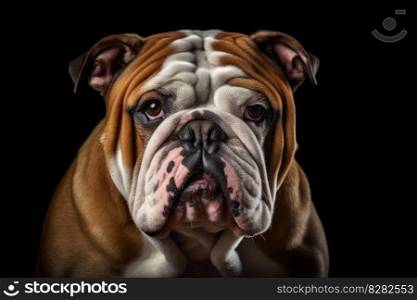 Sad bulldog dog. Domestic canine. Generate Ai. Sad bulldog dog. Generate Ai