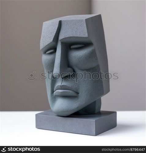 Sad human sculpture 3d illustrated