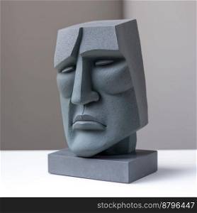 Sad human sculpture 3d illustrated