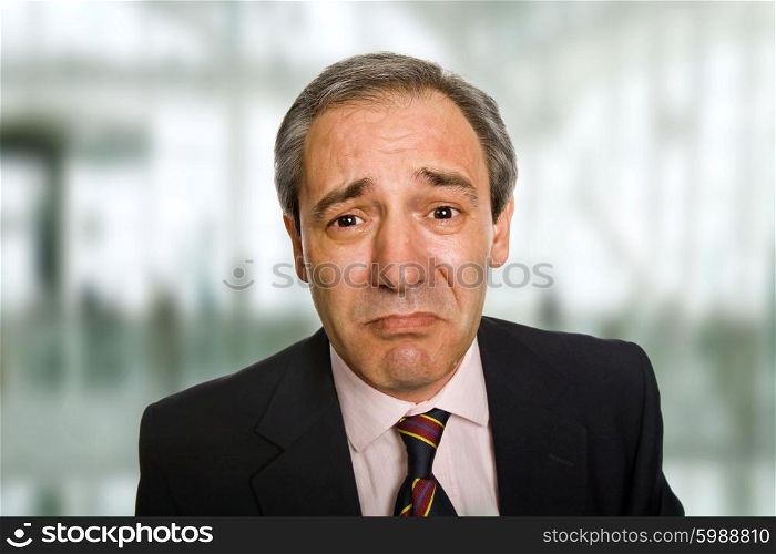 sad mature business man crying