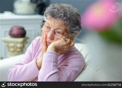 sad old woman