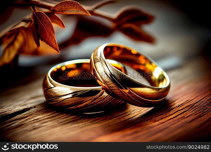 Sad truth about divorce, Two golden ring on wooden table