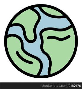 Safari earth icon. Outline safari earth vector icon color flat isolated. Safari earth icon color outline vector
