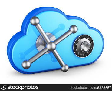 Safe in the form of a cloud. 3d rendering.