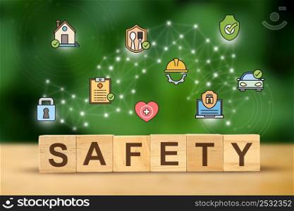 Safety and Security concept, Home Insurance, quality of life, Health Safety Environment.