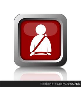 Safety belt icon. Internet button on white background