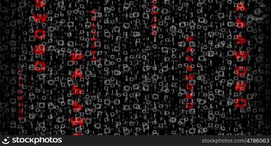 Safety concept. Conceptual media background image with binary code