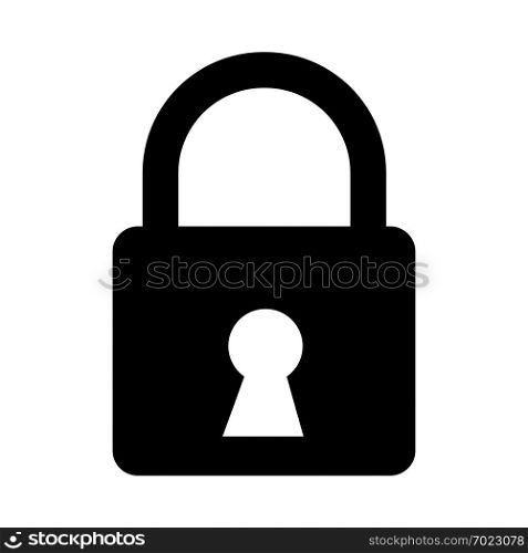 Safety lock icon for protecting password isolated on white background in digital data code and security technology concept. Abstract illustration