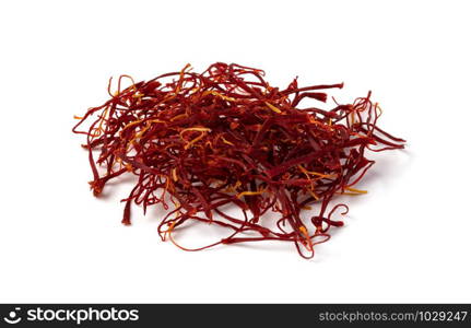 Saffron spice isolated on white background. Saffron spice