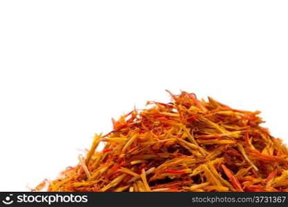 Saffron spice isolated over white background