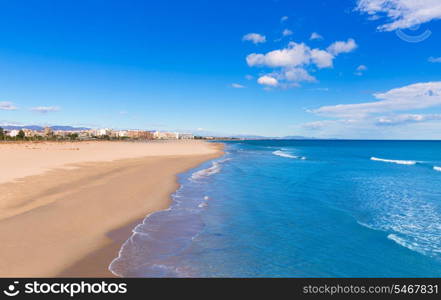 Sagunto beach in Valencia in sunny day in Mediterranean Spain