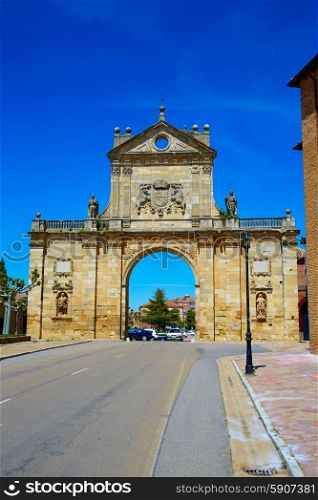 Sahagun middle center of Saint James Way San Benito arch in Leon Spain