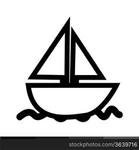 Sail boat icon illustration design