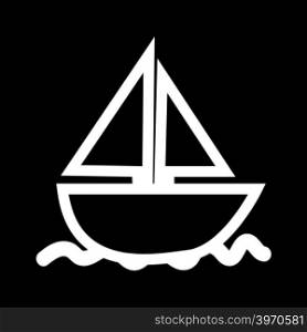 Sail boat icon illustration design