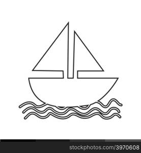 Sail boat icon illustration design