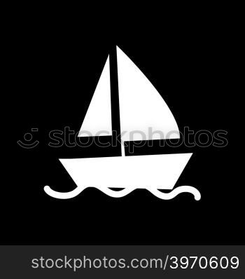 Sail boat icon illustration design