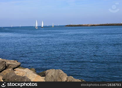 Sail boats in the distance