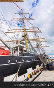 Sail ship Kruzenshtern in port of Sochi on September 21, 2016 in Sochi, Russia