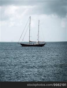 sailboat anchored on the beach, mallorca